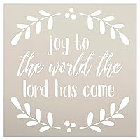 Joy to The World Stencil by StudioR12 | DIY Christmas Holiday Home Decor | Craft & Paint Wood Sign | Reusable Mylar Template | Winter Mistletoe Cursive Script | Select Size (18 inches x 18 inches)