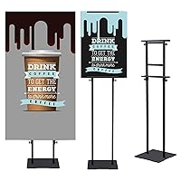 Heavy Duty Floor Poster Standing Display Poster Sign Holder with Non-Slip Mat Base Adjustable Height Up to 75 inches for Board & Foam (Black)