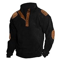 Mens Corduroy Shirts Casual Lapel Collar Button Up Pullover Fall Long Sleeve Lightweight Henley Sweatshirts Tops