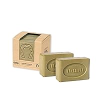 Fer à Cheval Pure Olive Savon De Marseille Soap Bar Sliced Cubes 4x65g and Fer à Cheval Pure Olive Toilet Marseille Soap Bar 250g, 2 Pack