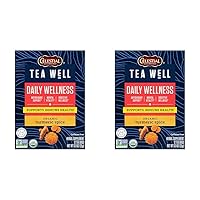 Celestial Seasonings TeaWell Herbal Tea, Daily Wellness, Organic Turmeric Spice, 12 Count (Packaging May Vary) (Pack of 2)