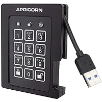 Apricorn 4TB Aegis Padlock SSD 256-Bit, FIPS 140-2 Level 2 Validated Ruggedized USB 3.0 Encrypted External Portable Drive (ASSD-3PL256-4TBF)