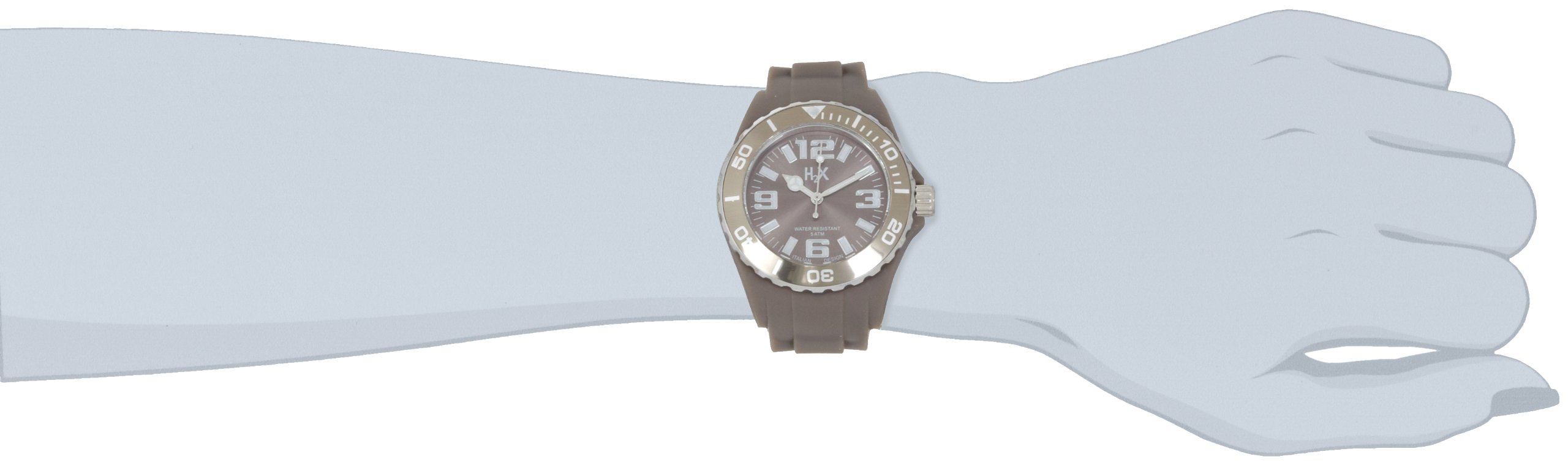 H2X Women's SG382DG2 Reef Luminous Water Resistant Grey Soft Rubber Watch