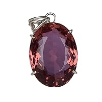 GEMHUB Approx 108.80 Ct. Oval Cut Color Change Alexandrite Necklace, Genuine Alexandrite Pendant for Women's DO-749