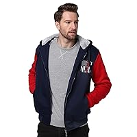 Airplane Mechanic American Flag Men's Hoodie Zip Up Long-Sleeve Sweashirt Thick Coat Hooded Sweater Jacket with Pockets
