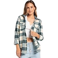 O'NEILL Women's Oversized Flannel Top - Comfortable and Casual Long Sleeve Button Up Shirts for Women