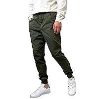 Southpole Men's Basic Tech Woven Track Jogger Pants, Quick Dry, Lightweight, Stretchable