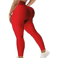 SEASUM Women High Waisted Workout Yoga Pants Butt Lifting Scrunch Booty Leggings Tummy Control Anti Cellulite Textured Tights
