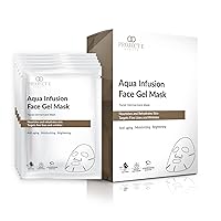 Aqua Infusion Face Gel Mask Moisturizing, Hydrating & Anti-Aging | Removes Fine Lines | Brightening Collagen Face Mask | Skincare Routine | Hydrogel Sheet Masks | 5 Pack