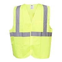Cordova VB231P Type R, Class II, 5-Point Breakaway Vest, Lime, Hook & Loop Closure, 2-Inch Silver Reflective Tape