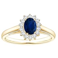 0.50 Ctw Princess Diana Inspired Blue Sapphire Gemstone 925 Sterling Silver Solitaire Accents Ring