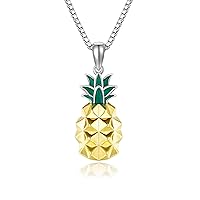 Pineapple Necklace S925 Sterling Silver Dainty Pineapple Pendant Necklace Fruit Jewelry Gifts for Women Girls
