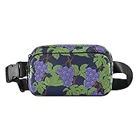 ALAZA Grape Dark Blue Belt Bag Waist Pack Pouch Crossbody Bag with Adjustable Strap for Men Women College Hiking Running Workout Travel