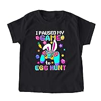I Paused My Game to Egg Hunt, Video Game Controller Bunny Shirt, Happy Easter Gamer Shirt Game Player Life Shirt Easter Gaming Boy Tee Multicolored