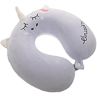 BESTOYARD 3pcs Unicorn U-Shaped Pillow Napping Supplies Airplane Portable Pillow Neck Support Comfort Pillow Protective Cervical Pillow Travel Polyester Cotton Car Protective Pillow Office