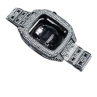 Diamond Watch Band+Watch Case Refit Mod Kit，For Iwatch 6 5 4 SE 44mm ，Luxury Lady Diamond Modification Kit，For Apple Watch series 8 7 45mm DIY Watch Band