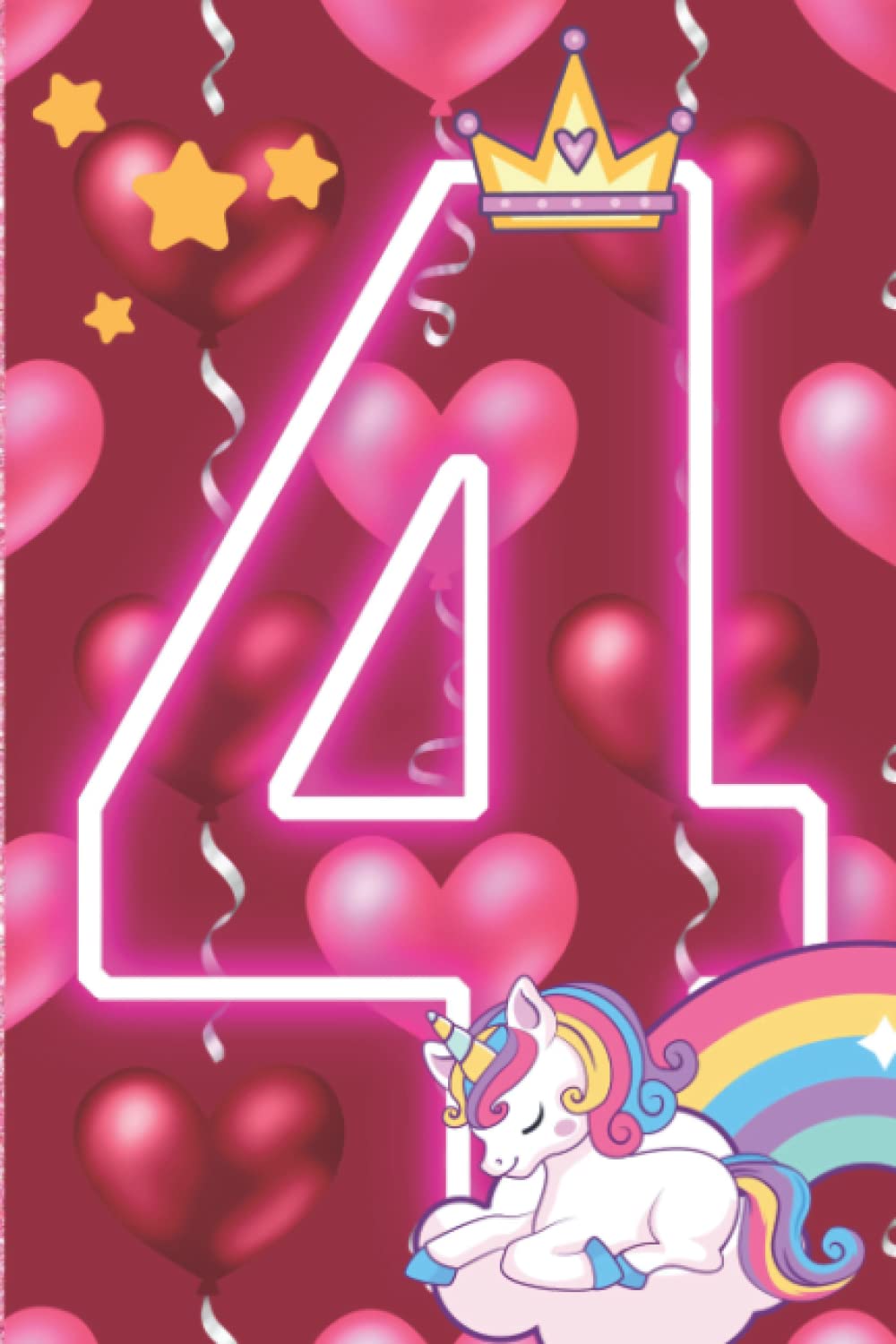 Happy 4th Birthday Girl: Unicorn Journal and Sketchbook Notebook Gift for Your Kids