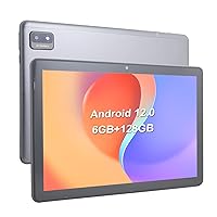 CWOWDEFU Android 12 Tablet 10 inch,6GB RAM 128GB ROM Expand 1TB,5G+AX WiFi,1280x800 IPS HD Glass Touchscreen,MTK8183 Octa-Core Processor,8MP+13MP Camera,BT5.0,6000mAh,Quick Charge,NTC,Metal Body