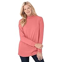 Woman Within Women's Plus Size Perfect Long-Sleeve Mockneck Tee