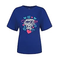Mothers Day Shirt Short Sleeve Slim Fit Softball Mom Shirt Round Collar Classy Running Blouses