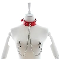 Traction Collar Nipple Clip Set Sex Toys bdsm Sex Bondage Set for Beginners and Advanced Lovers Adult Play with Leather