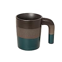 Set Of 1 Ceramic Handmade Coffee Mug Pottery Mug 10 Oz Tricolour Green