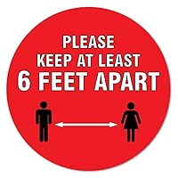 SIgnMission Please Keep at Least 6 Ft Non-Slip Floor Graphic | 12 Pack of 7