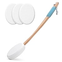 AmazerBath Lotion Applicator for Back, Device to Apply Lotion to your Back with Long Handled, 17 Inches Back Moisturizer Applicator with 4 Replaceable Pads for Women Men