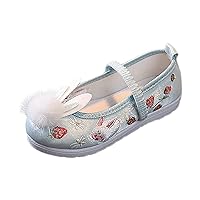 Kids Moccasins Girls Girls Flat Bottomed Embroidered Sandals Fashionable Antique Costume Baby Girl Furry Sandals