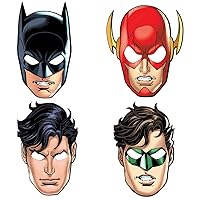 Justice League Party Paper Masks - Assorted Designs, 8 Pcs