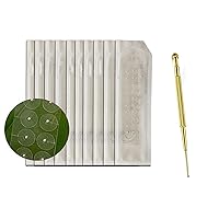Ear Seeds Acupuncture Kit Ear Press Seeds with Stainless Steel Manual Acupuncture Pen Ear Points Chart Guide for Beginners Relief Facial Tools 100 Pcs (Silver Ear Seeds)