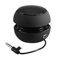 Rosvola Mini Portable Speaker, 3W Small Speaker with 3.5mm Aux Audio Interface, Plug and Play, High Sound Quality for iPhone, Tablet, Smartphone (Black)
