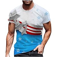 Mens American Flag Graphic Shirt 4th of July Patriotic T-Shirt for Men Loose Fit Short Sleeve Shirts Top 2024