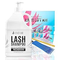 STACY LASH Lift Kit & Eyelash Extension Shampoo 1US Gal/Perm Curling Lotion & Liquid Full Lifting Set/Foaming Cleanser for Extensions & Natural Lashes/Supplies for Professional & Self Use
