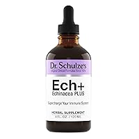 Dr. Schulze's Echinacea Plus | Echinacea Root and Seed | All Organic Extract | Gluten-Free & Non-GMO for Immune System Support | 4 oz