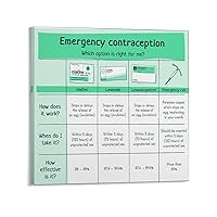 YYTFRDVH Effective Emergency Contraception Birth Control Knowledge Learning Poster Medical Poster (1) Canvas Poster Wall Art Decor Living Room Bedroom Printed Picture