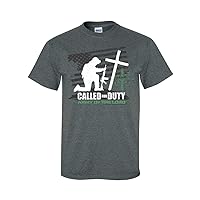 Called for Duty Christian Unisex Short Sleeve T-Shirt-Dark Heather Grey-X-Large