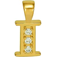 LIFETIME JEWELRY Small Initial Cubic Zirconia Letter Necklace Chain 24k Gold Plated