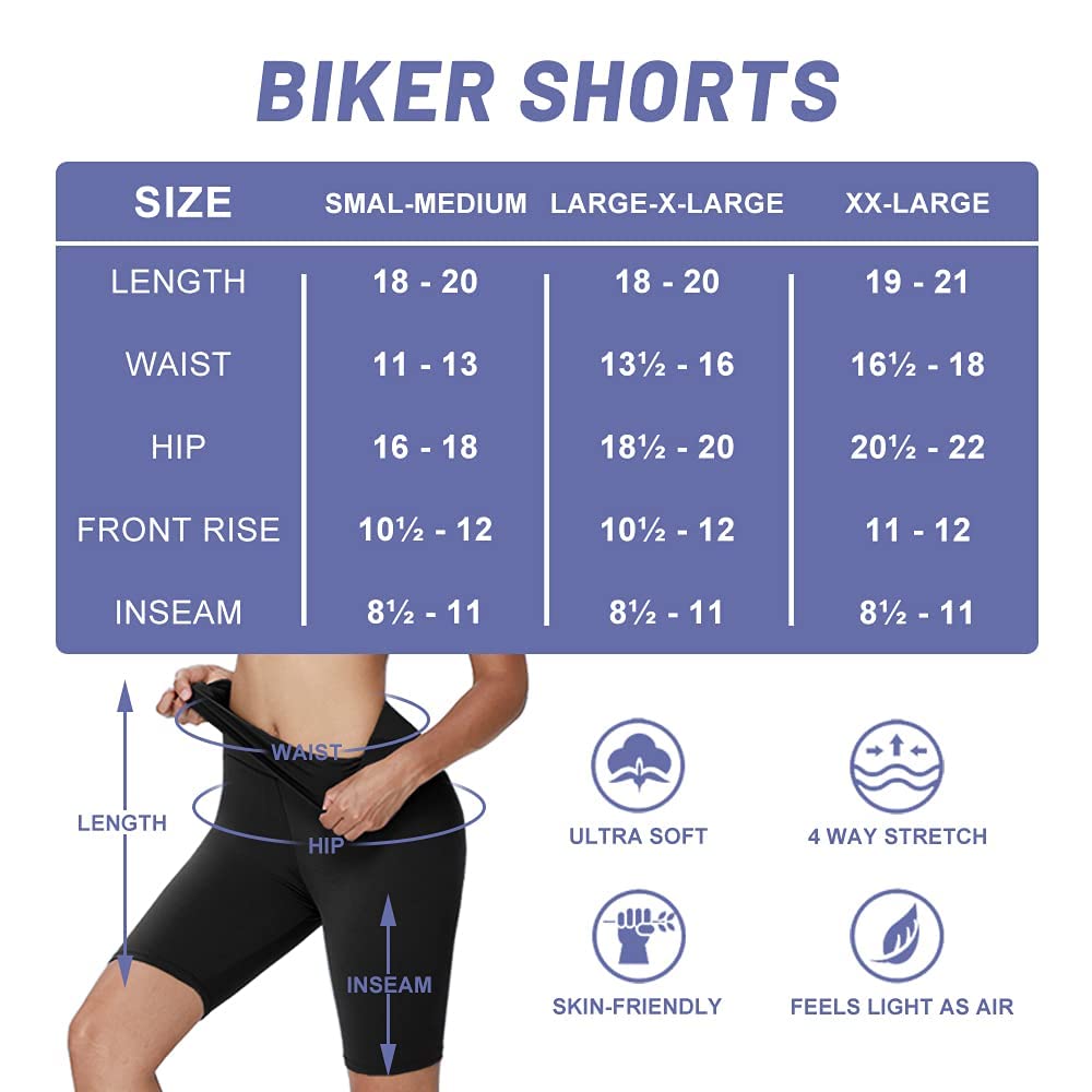YOLIX 3 Pack Buttery Soft Biker Shorts for Women – 8
