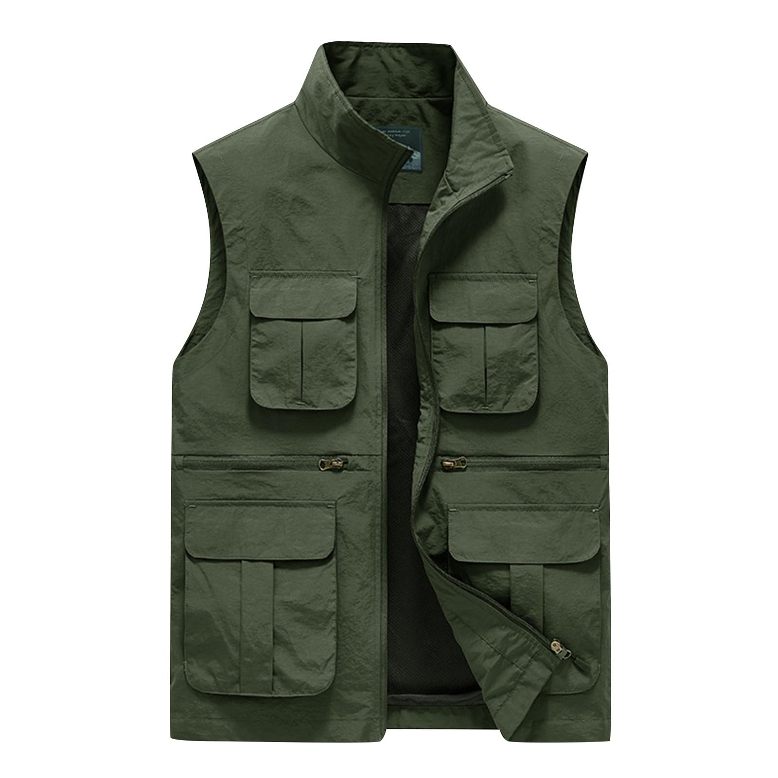 Men Utility Cargo Vest Outdoor Lightweight Multi-Pocketed Fishing Safari Travel Work Photo Vest Outerwear Man Vests