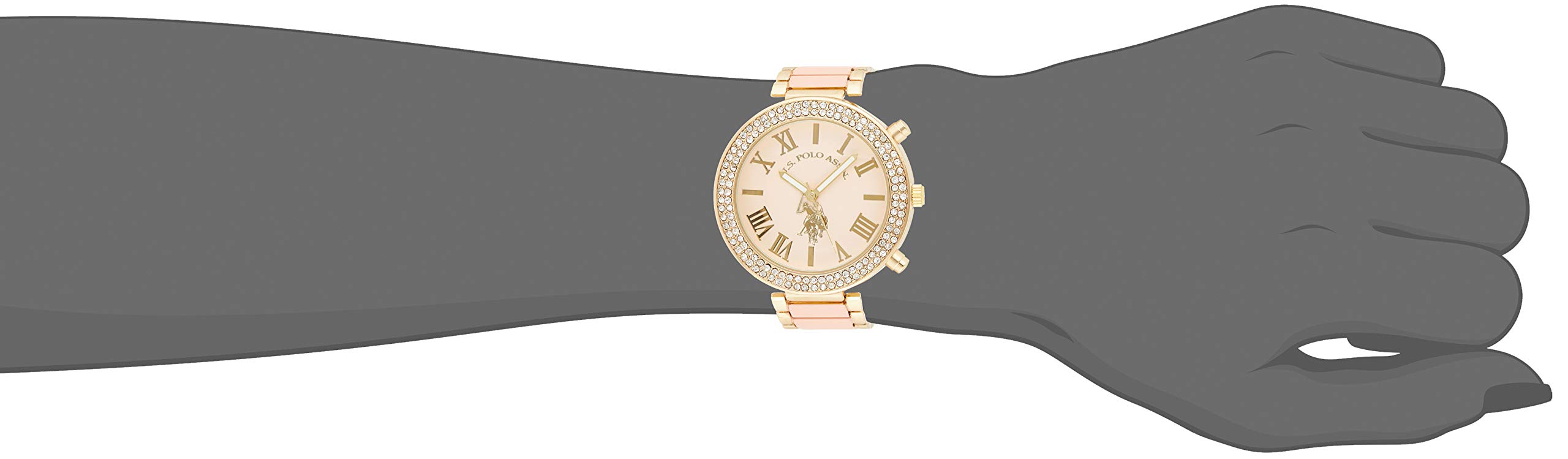 U.S. Polo Assn. Women's USC40063 Gold-Tone and Pink Bracelet Watch