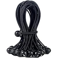 PerkHomy 30 Pcs 9 Inch Ball Bungee Cord Heavy Duty Bungie Cord Balls for Tarp Tie Down Canopy Camping Tents Cargo Holding Wire Hoses Patio Umbrellas Awning (30pc 9in Black)