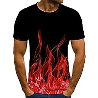 3D Print T-Shirt for Men, Short Sleeve Sports Tees Casual Summer Crewneck Pullover Stylish Muscle Fitness T Shirts