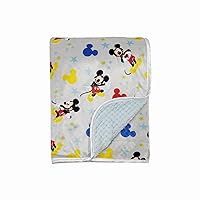Cudlie Baby Boy Mickey Mouse MNK/Waffle with Satin Edge Blanket with Lucky Star Print