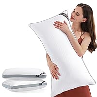 Luxury Cloud Bed Pillows for Sleeping, King Size Set of 2, Cooling Design with Premium Down Alternative Filled for for Back, Stomach or Side Sleepers