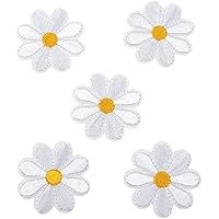 20 Pcs Daisy Flower Embroidery Patches, Iron On Appliquepatches, Small Sun Flower Clothes Patch Embroidered Clothes Sticker Apparel Sewing Badgesb Handy and Professional