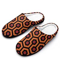 The Shining Overlook Hotel Men's Cotton Slippers Memory Foam Washable Non Skid House Shoes