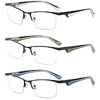 Reading Glasses Blue Light Blocking for Men Women,Rectangular Frame Computer Readers with Spring Hinge