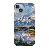 Grand Teton National Park Printed Phone Case for iPhone 14 Cases 6.1 Inch Clear Shockproof Phone Case Cover,Not Yellowing,Wireless Fast Charging