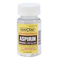 Bottled Aspirin 325mg, Pain Reliever & Fever Reducer, 100 Count Bottle (Pack of 6)